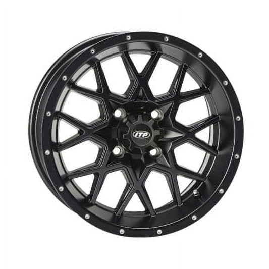 4/110 ITP Hurricane Wheel 12x7 2.0 + 5.0 Matte Black for Suzuki Ozark 250 2012-2014