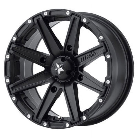 4/110 Motosport Alloys M33 Clutch Wheel 12x7 4.0 + 3.0 Satin Black for Kymco MXU 375i 2009-2012