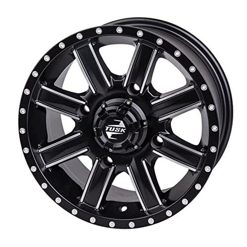 4/110 Tusk Cascade Wheel 12x7 5.0 + 2.0 Machined/Black For Honda Rancher 420 4x4 Automatic DCT IRS 2015-2024