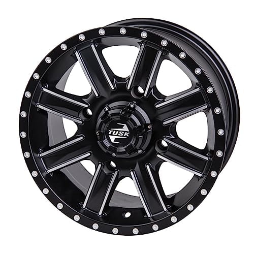 4/110 Tusk Cascade Wheel 12x7 5.0 + 2.0 Machined/Black For Honda Rancher 420 4x4 DCT EPS 2014-2025