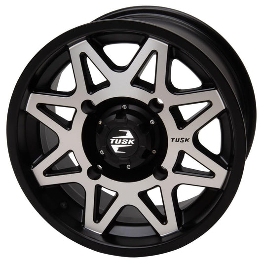 4/110 Tusk Tintic Wheel 14x7 5.0 + 2.0 Machined/Black For YAMAHA GRIZZLY 400 4x4 2007-2008