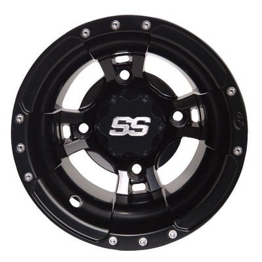 4/115 ITP SS112 Alloy Sport Wheels 10X8 3.0 + 5.0 Black for Yamaha RAPTOR 250 2008-2013