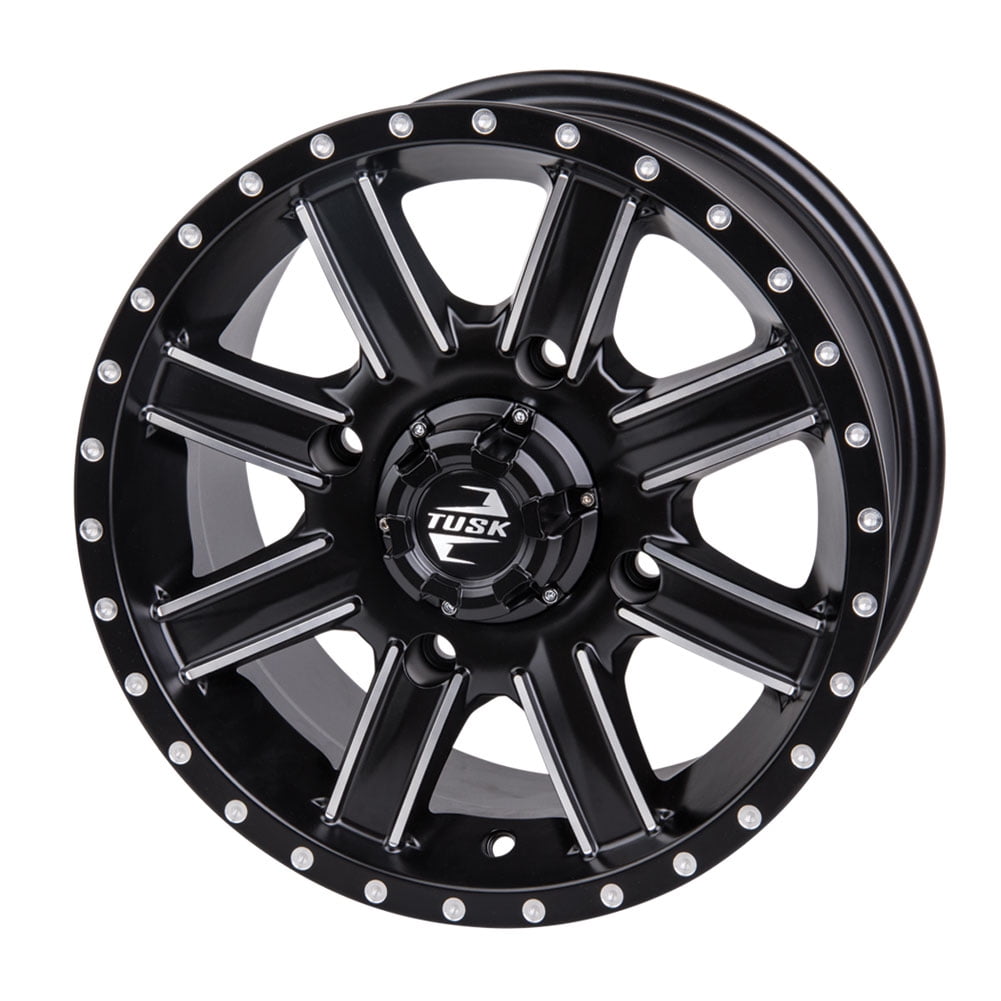 4/137 Tusk Cascade Wheel 12x7 5.0 + 2.0 Machined/Black For Can-Am Outlander Max DPS 700 2023-2025