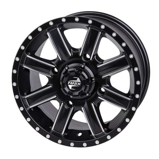 4/137 Tusk Cascade Wheel 14x7 5.0 + 2.0 Machined/Black For CAN-AM Defender HD7 Max 2022