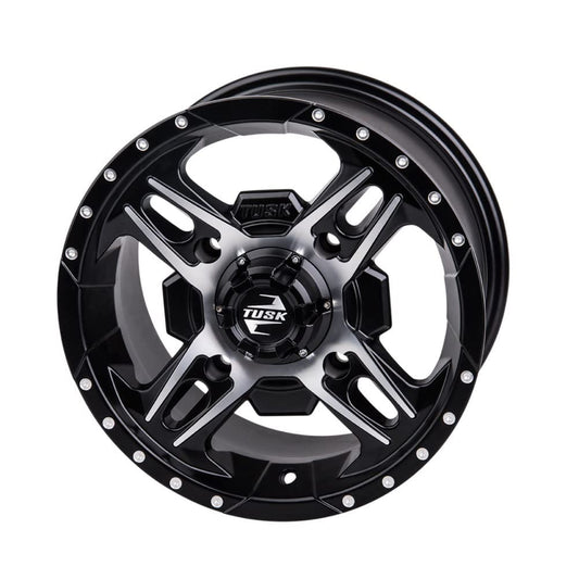 4/156 Tusk Beartooth Wheel 14x7 4.0 + 3.0 Machined/Black For YAMAHA YXZ1000R SS XT-R 2020-2021