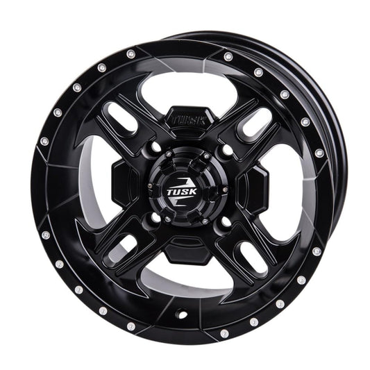 4/156 Tusk Beartooth Wheel 14x7 5.0 + 2.0 Matte Black For POLARIS SPORTSMAN 500 4X4 1996-2006