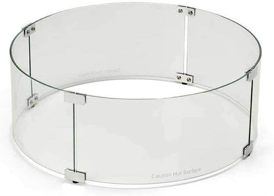 HPC Fire Round Fire Pit Glass Wind Guard (WG30-RD), 30-Inch