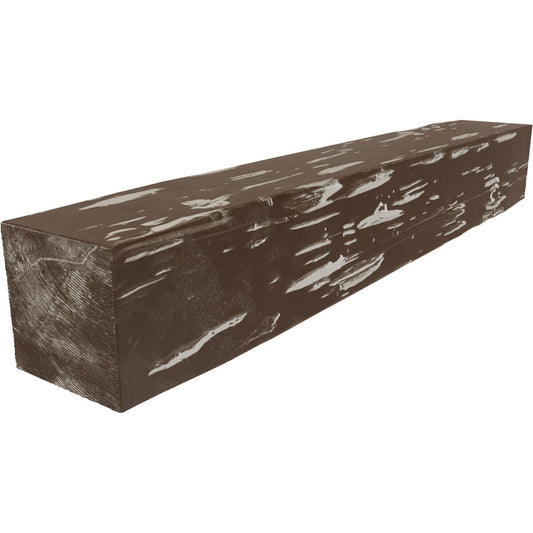 Ekena Millwork 84-in W x 6-in H x 8-in D Vintage Mahogany Hollow Urethane Rustic Fireplace Mantel MANUPC06X08X84VM