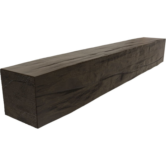 Ekena Millwork 72-in W x 4-in H x 8-in D Premium Walnut Hollow Urethane Rustic Fireplace Mantel MANURW04X08X72ZW