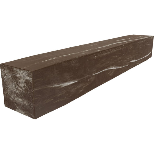 Ekena Millwork 72-in W x 8-in H x 12-in D Vintage Mahogany Hollow Urethane Rustic Fireplace Mantel MANURW08X12X72VM