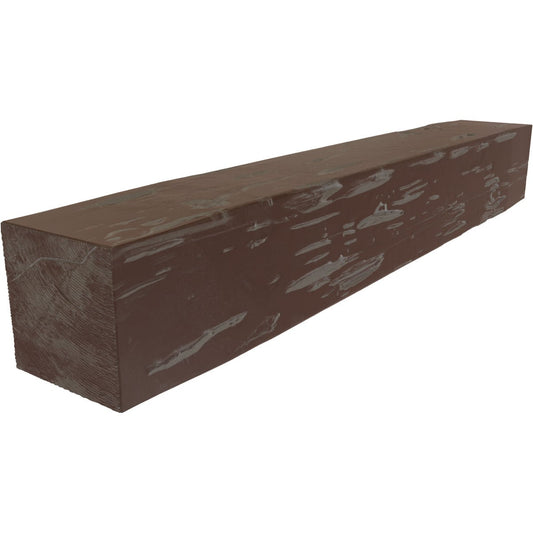 Ekena Millwork 48-in W x 6-in H x 10-in D Aged Pecan Hollow Urethane Rustic Fireplace Mantel MANUPC06X10X48AE