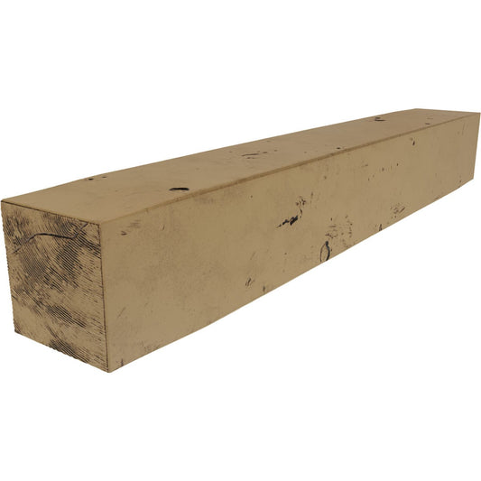 Ekena Millwork 48-in W x 8-in H x 10-in D Natural Golden Oak Hollow Urethane Rustic Fireplace Mantel MANUKP08X10X48NG