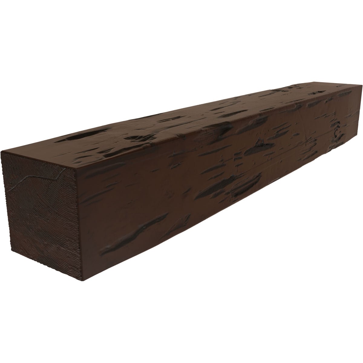 Ekena Millwork 84-in W x 6-in H x 6-in D Premium Hickory Hollow Urethane Rustic Fireplace Mantel MANUPC06X06X84ZH