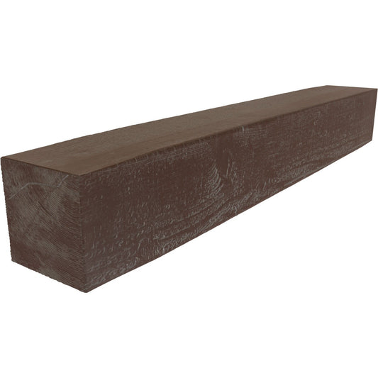 Ekena Millwork 84-in W x 4-in H x 8-in D Aged Pecan Hollow Urethane Rustic Fireplace Mantel MANURS04X08X84AE