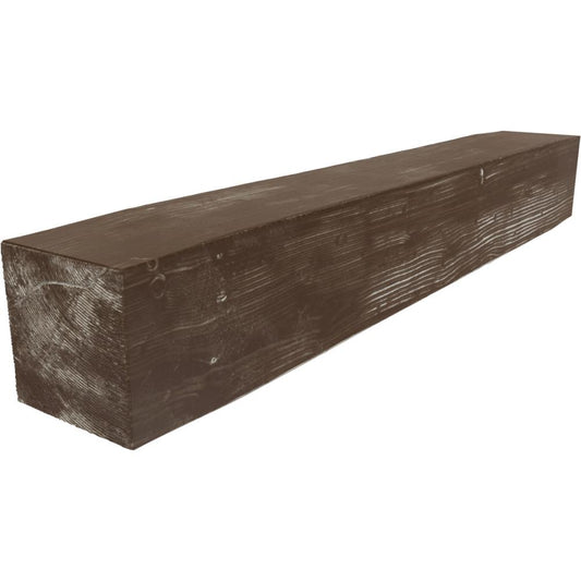 Ekena Millwork 84-in W x 4-in H x 8-in D Vintage Mahogany Hollow Urethane Rustic Fireplace Mantel MANUSD04X08X84VM