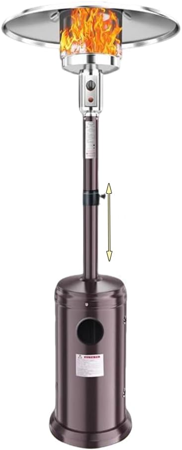 45000BTU LPG Patio Heater,Stainless Steel Burner, Triple Protection System,Height Adjustable,Outdoor Heaters for Patio, Garden, Commercial and Residentia