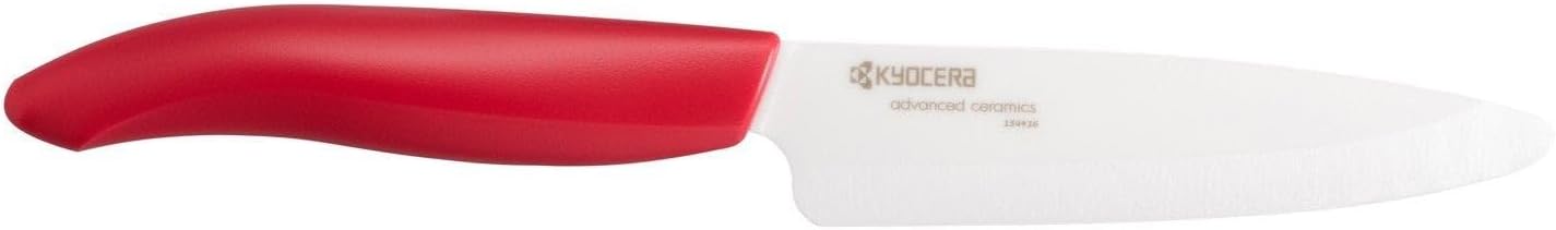 Kyocera Advanced Ceramic Revolution Series 4.5-inch Utility Knife, Red Handle, White Blade