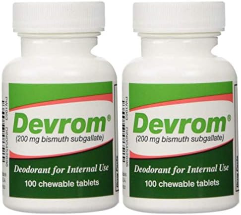 DEVROM Tablets (Internal Deoderant)200MG 100chewable Tablets (2)