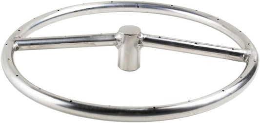 HPC Fire Round Stainless Steel Fire Pit Burner (FRS-12-LP), 12-Inch, Propane Gas