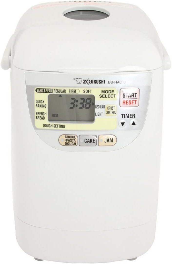Zojirushi BB-HAC10 Home Bakery 1-Pound-Loaf Programmable Mini Breadmaker, White