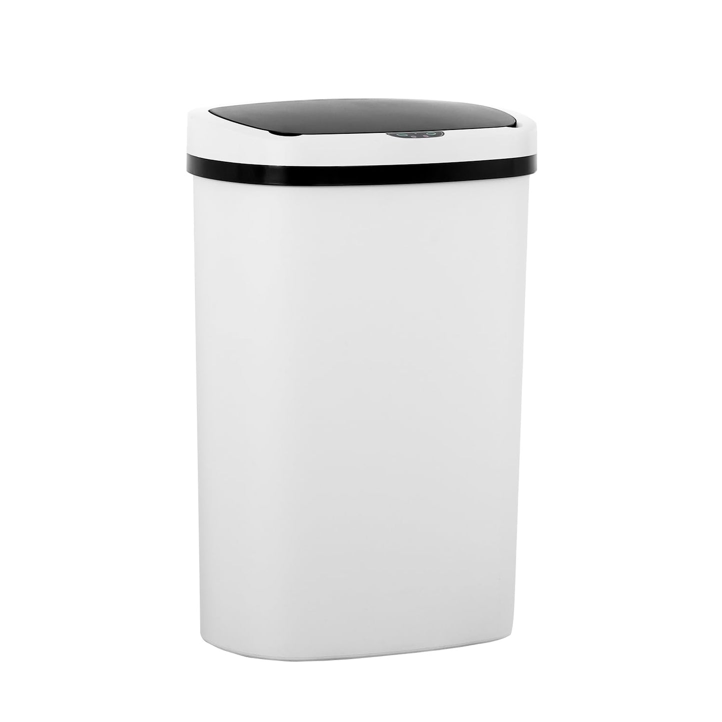 Dopinmin 13 Gallon Kitchen Garbage Can 50L Trash Can Garbage Bin Beautiful Trash Bin with Lid Sensor Automatic for Office Bedroom Living Room,White