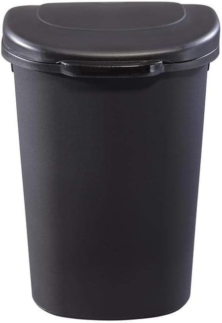 Rubbermaid Commercial Products Touch Top Trash Can\/Wastebasket with Lid, 13-Gallon, Small Black Garbage Bin for Home\/Kitchen\/Bathroom\/Bedroom\/Office