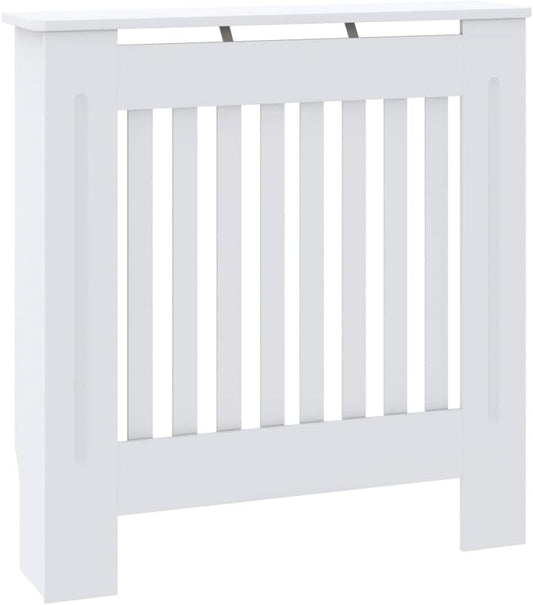 vidaXL MDF Radiator Cover Garden Outdoor Home Indoor Living Room Household Appliance Heating Radiator Cover Heater Shelf Cabinet White 30.7"