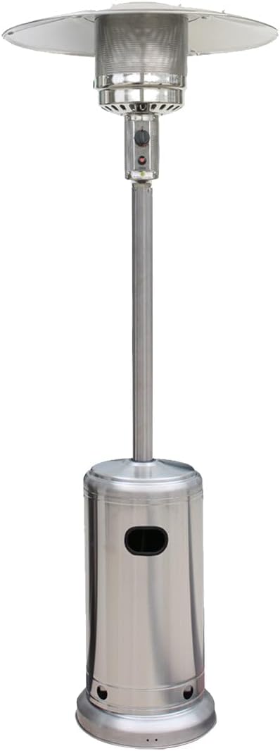 Blue Sky Outdoor Living 48,000 BTU Floor Standing Gas Patio Heater, 87" Freestanding Outdoor Heater for Patios, Stainless Steel