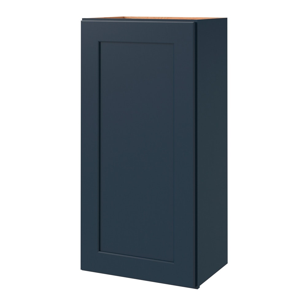 allen + roth Port 15-in W x 36-in H x 12-in D Navy Wall Fully assembled Cabinet Flat Panel