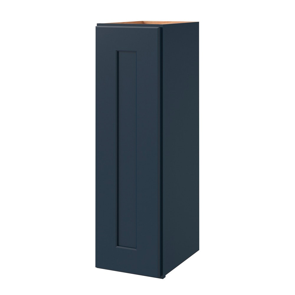 allen + roth Port 9-in W x 36-in H x 12-in D Navy Wall Fully assembled Cabinet Flat Panel