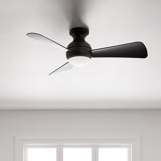 Kichler Sola 34-in Integrated LED Outdoor Downrod or Flush Mount Olde Bronze with Brown Blades Ceiling Fan With Light ( 3 -Blade ) 1418390