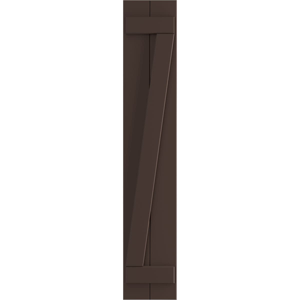 Ekena Millwork 10.75-in W x 65-in H Raisin Brown Board and batten Z-bar Exterior Shutters ( 2 -Pack )