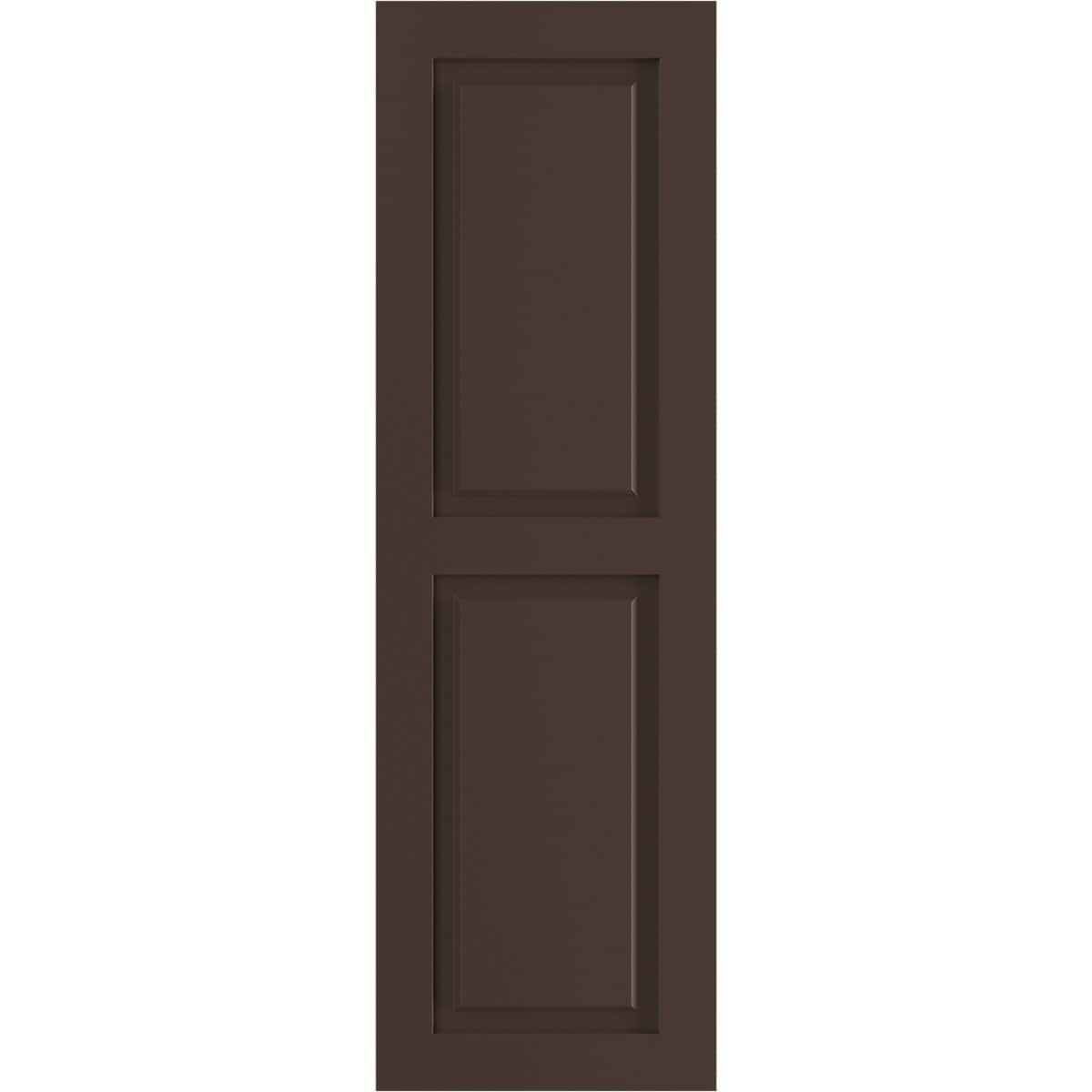 Ekena Millwork 15-in W x 64-in H Raisin Brown Raised panel Exterior Shutters ( 2 -Pack )
