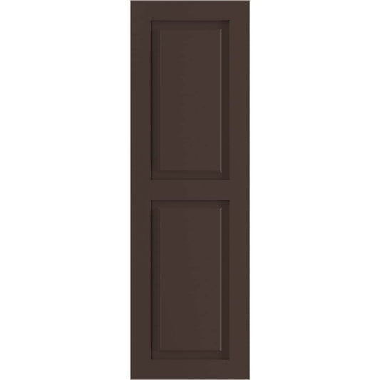 Ekena Millwork 15-in W x 64-in H Raisin Brown Raised panel Exterior Shutters ( 2 -Pack )
