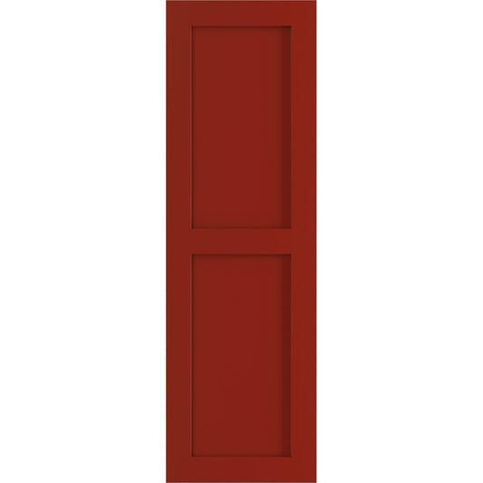 Ekena Millwork 12-in W x 56-in H Fire Red Flat panel Exterior Shutters ( 2 -Pack )