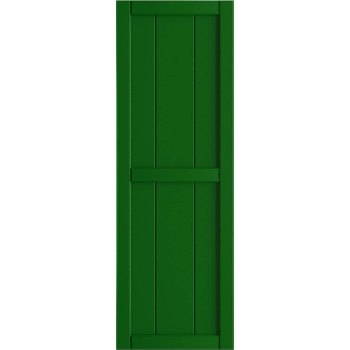 Ekena Millwork 10.75-in W x 97-in H Viridian Green Board and batten Framed Exterior Shutters ( 2 -Pack )