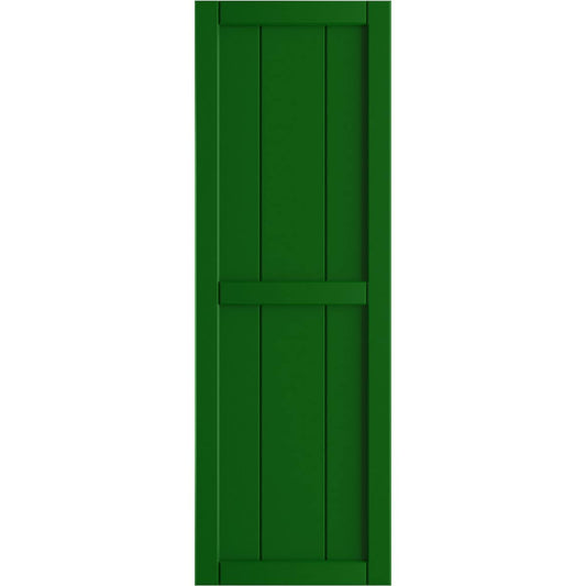 Ekena Millwork 10.75-in W x 97-in H Viridian Green Board and batten Framed Exterior Shutters ( 2 -Pack )