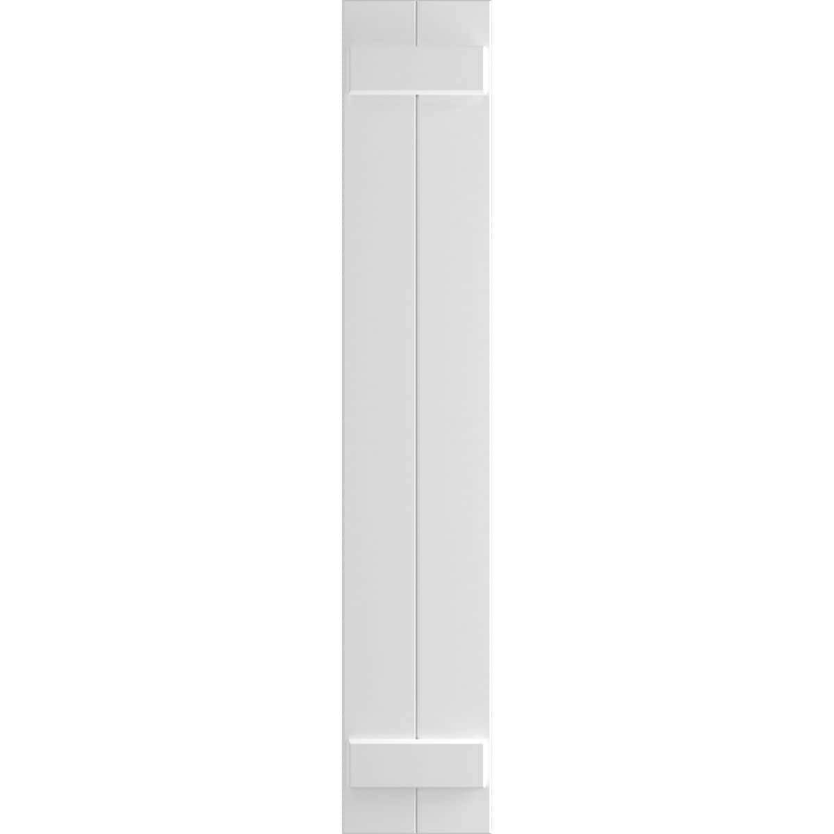 Ekena Millwork 10.75-in W x 63-in H White Paintable/Stainable Board and batten Exterior Shutters ( 2 -Pack )