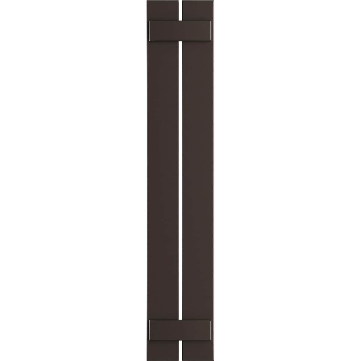 Ekena Millwork 11.25-in W x 77-in H Raisin Brown Board and batten Spaced Exterior Shutters ( 2 -Pack )