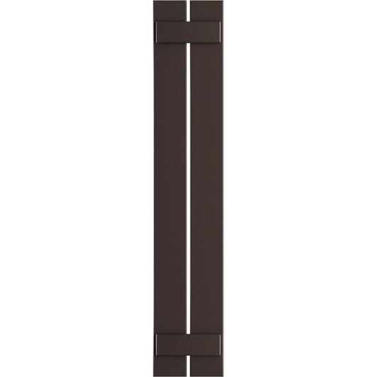 Ekena Millwork 11.25-in W x 77-in H Raisin Brown Board and batten Spaced Exterior Shutters ( 2 -Pack )