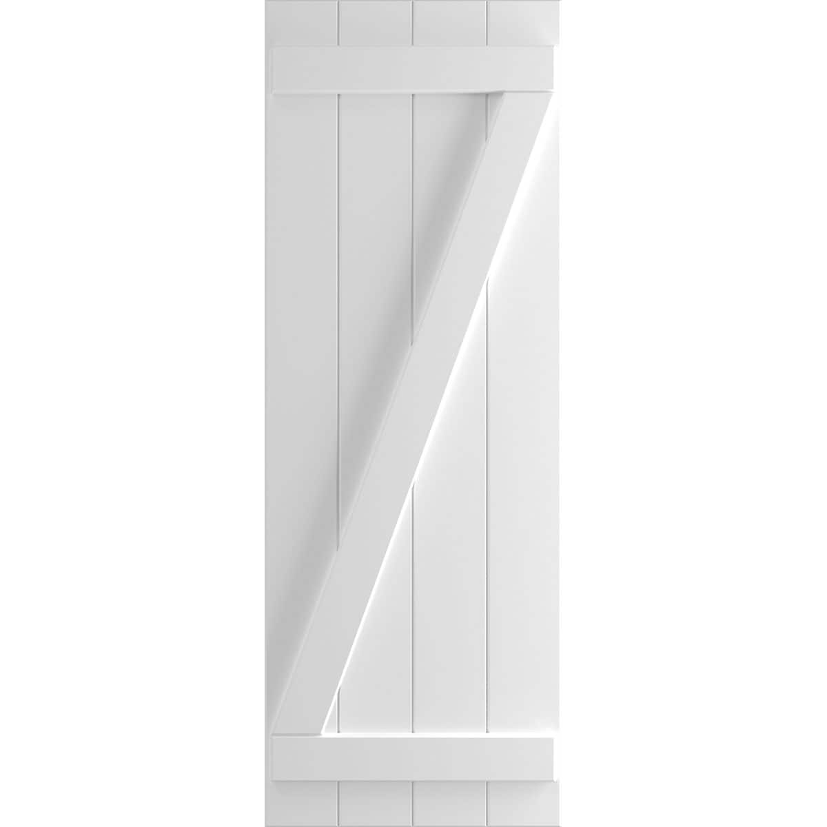 Ekena Millwork 21.5-in W x 45-in H Unfinished Paintable/Stainable Board and batten Z-bar Exterior Shutters ( 2 -Pack )
