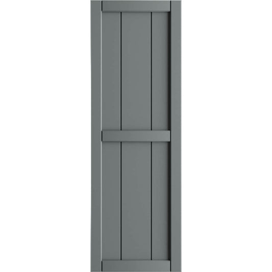 Ekena Millwork 10.75-in W x 101-in H Ocean Swell Board and batten Framed Exterior Shutters ( 2 -Pack )