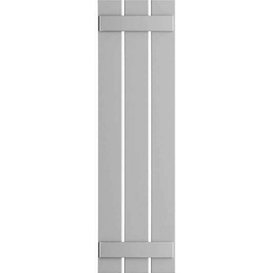 Ekena Millwork 17.125-in W x 51-in H Hailstorm Gray Board and batten Spaced Exterior Shutters ( 2 -Pack )