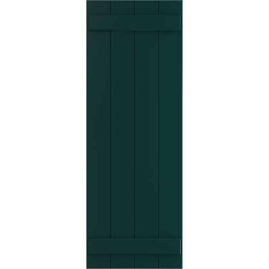 Ekena Millwork 21.5-in W x 46-in H Thermal Green Board and batten Exterior Shutters ( 2 -Pack )