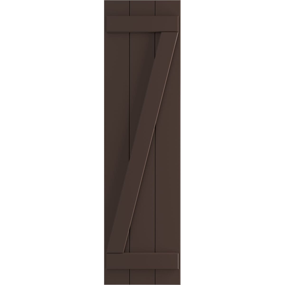Ekena Millwork 16.125-in W x 56-in H Raisin Brown Board and batten Z-bar Exterior Shutters ( 2 -Pack )