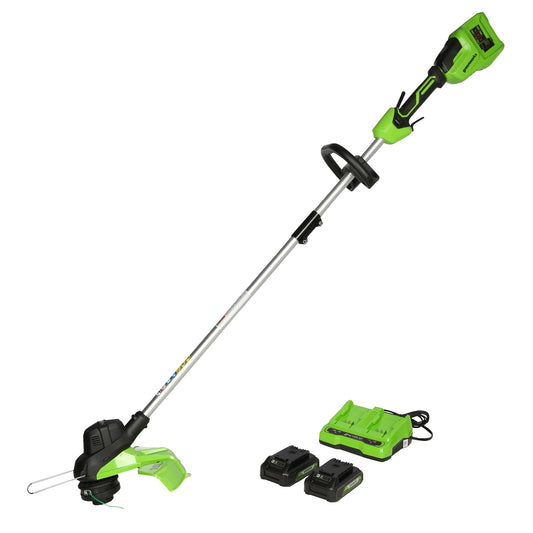 Greenworks 24-volt 15-in Straight Shaft Battery String Trimmer 2 Ah (Battery and Charger Included) ST48B2210