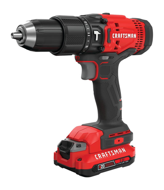CRAFTSMAN V20 1/2-in 20-volt Max Variable Cordless Hammer Drill (1-Battery Included) CMCD711D1