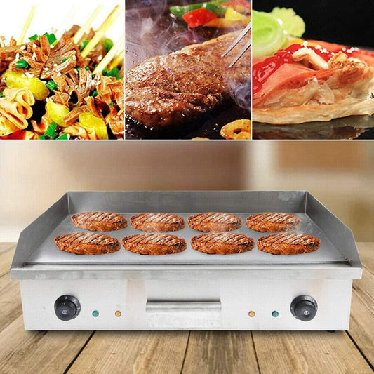 4400W Commercial Electric Griddle BBQ Grill Plate Hot Stainless Steel Countertop Griller Equipment Kitchen Hotplate