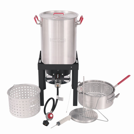 Creole Feast Premium Aluminum Propane 30-Quart 20-lb. cylinder Electronic Ignition Gas Turkey Fryer TFK3001