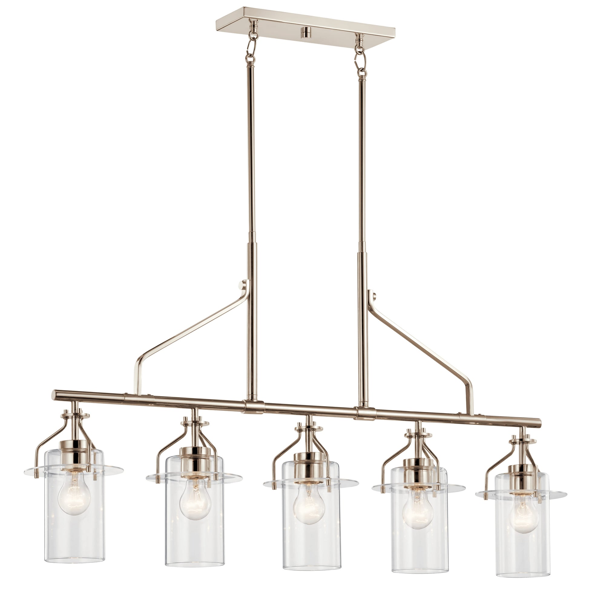 Kichler Everett 5 -Light Brushed Nickel Industrial For Use in Bedrooms, Dining Rooms, Foyers, Kitchens, Living Rooms Chandelier